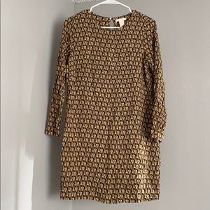 H&M neutral long sleeve mini dress